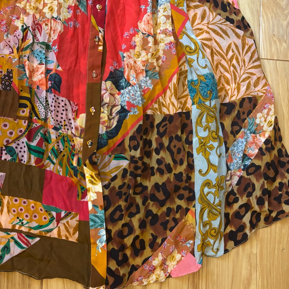 Anthropologie Geisha Designs Collage Boho Patterned Midi Dress - Picture 7 of 14